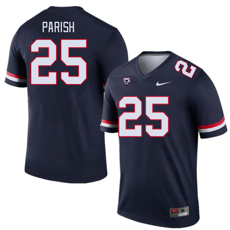 Men #25 Arian Parish Arizona Wildcats College Football Jerseys Stitched-Navy